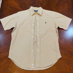 Ralph Lauren Yellow and Navy Checkered Shirt